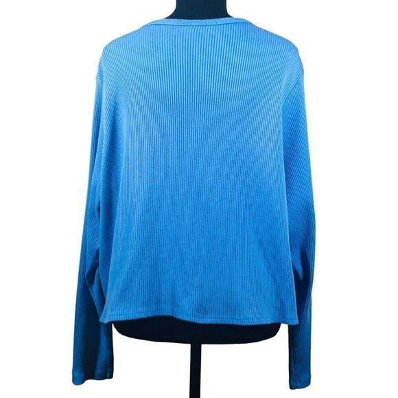 Old Navy Blue Rib Knit Cardigan Sweater Size 3X - Picture 2 of 6
